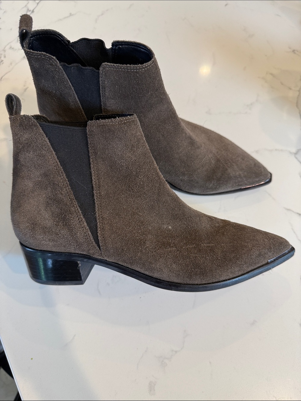 Marc Fisher Suede Chelsea Ankle Boots - Taupe/Brown